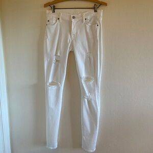 7 For All Mankind White Ripped Jeans - Size 27 - Like New